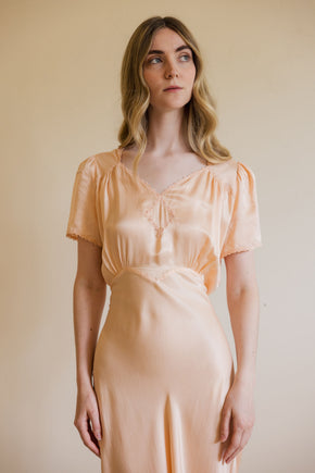1930s barbizon satin slip dress