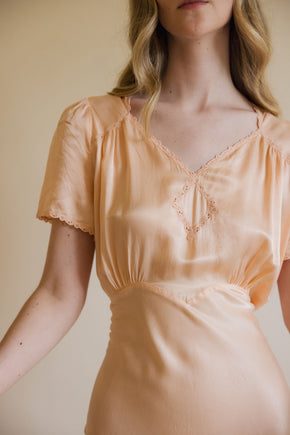 1930s barbizon satin slip dress