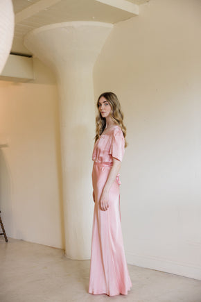 1930s sorbet satin floor length nightgown