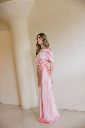 1930s sorbet satin floor length nightgown