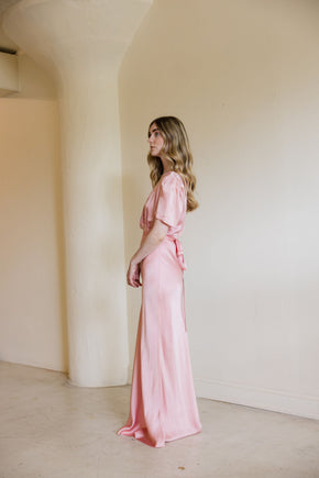 1930s sorbet satin floor length nightgown