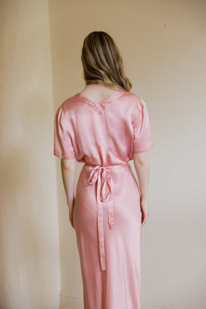 1930s sorbet satin floor length nightgown