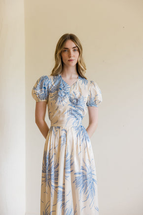 1930s silk fern print dress