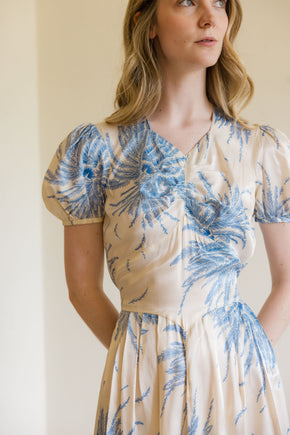 1930s silk fern print dress