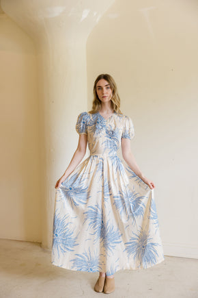 1930s silk fern print dress