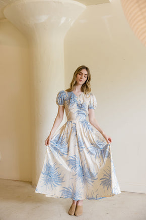 1930s silk fern print dress