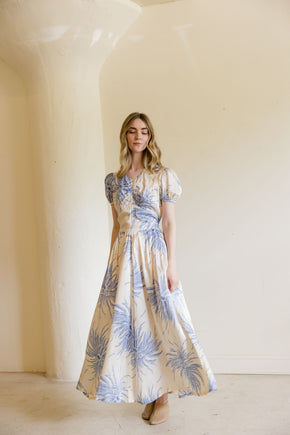 1930s silk fern print dress