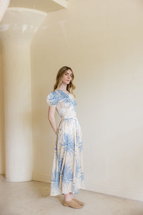 1930s silk fern print dress