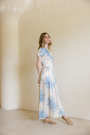 1930s silk fern print dress