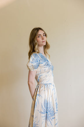1930s silk fern print dress