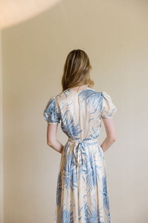 1930s silk fern print dress