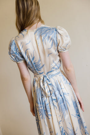 1930s silk fern print dress