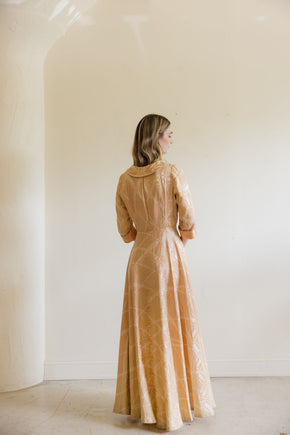 1930s damask silk satin dressing gown