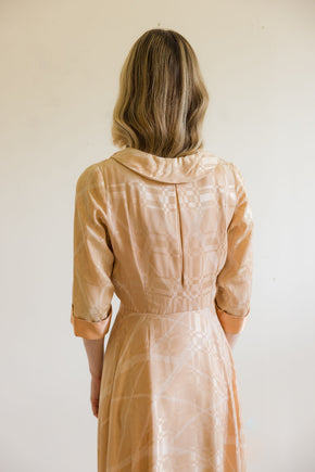 1930s damask silk satin dressing gown