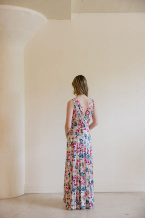 1930s floral chiffon art deco gown