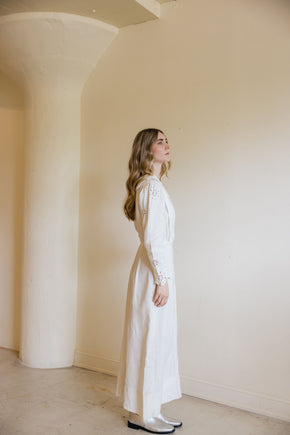 Antique 1910 linen eyelet gown