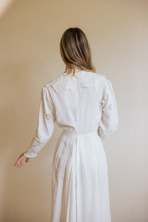 Antique 1910 linen eyelet gown
