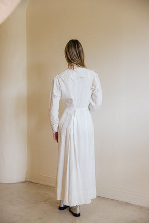 Antique 1910 linen eyelet gown