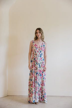 1930s floral chiffon art deco gown