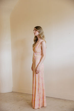 1930s floral printed silk nightgown