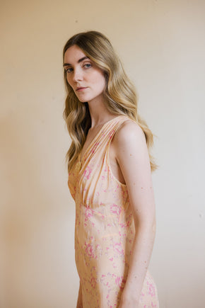1930s floral printed silk nightgown