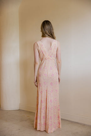 1930s floral printed silk nightgown