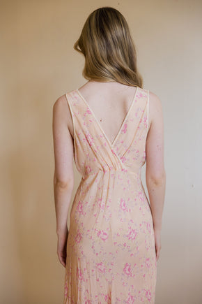 1930s floral printed silk nightgown