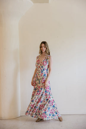 1930s floral chiffon art deco gown