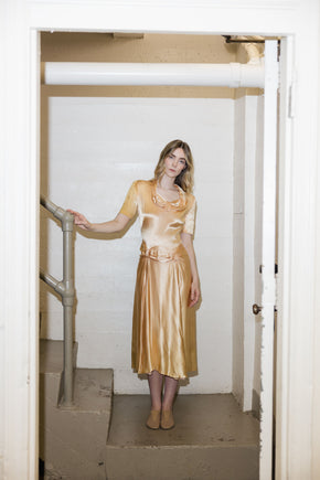 Antique 1940s satin cocktail dress