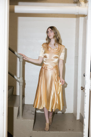 Antique 1940s satin cocktail dress