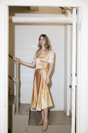 Antique 1940s satin cocktail dress