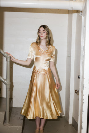 Antique 1940s satin cocktail dress