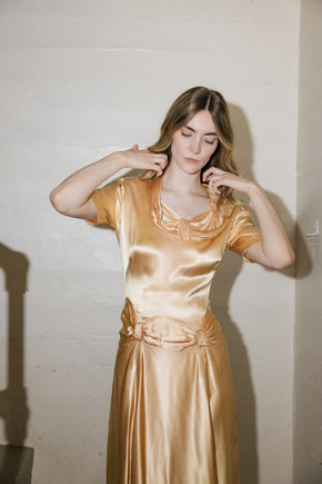 Antique 1940s satin cocktail dress