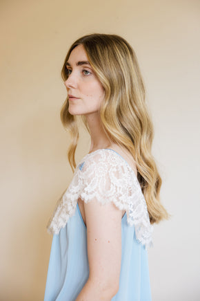 1960s powder blue Lucie Ann lace nightgown