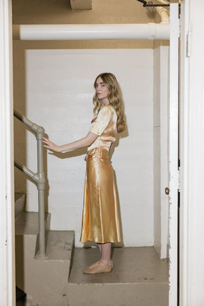 Antique 1940s satin cocktail dress