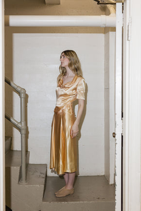 Antique 1940s satin cocktail dress