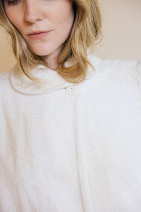 1930s ivory velvet puff sleeve jacket
