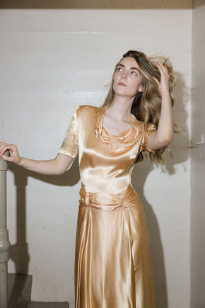 Antique 1940s satin cocktail dress