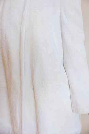 1930s ivory velvet puff sleeve jacket