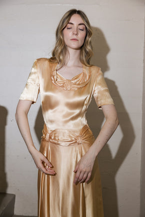 Antique 1940s satin cocktail dress