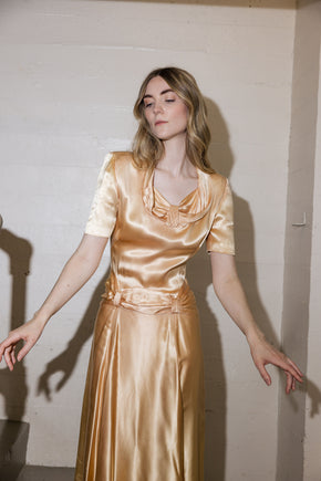 Antique 1940s satin cocktail dress