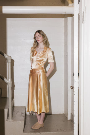 Antique 1940s satin cocktail dress
