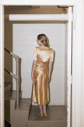 Antique 1940s satin cocktail dress