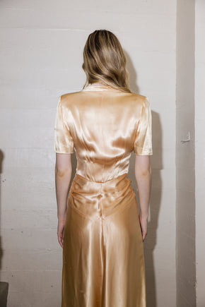 Antique 1940s satin cocktail dress