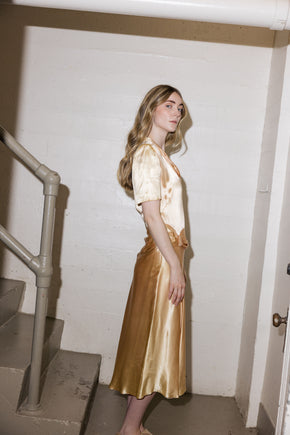 Antique 1940s satin cocktail dress