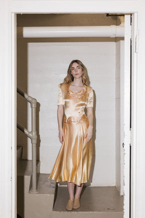 Antique 1940s satin cocktail dress