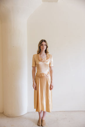 Antique 1940s satin cocktail dress