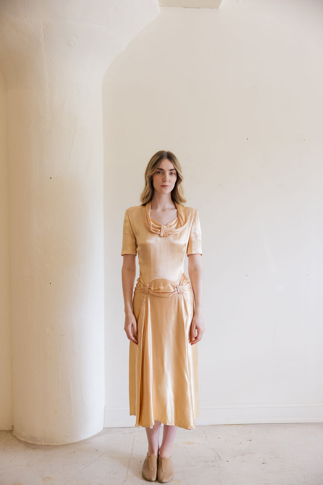 Antique 1940s satin cocktail dress