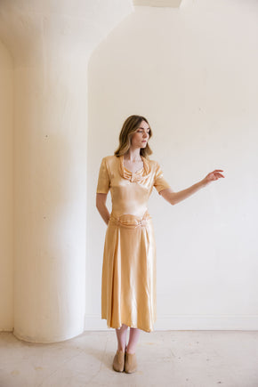 Antique 1940s satin cocktail dress