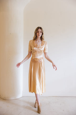 Antique 1940s satin cocktail dress